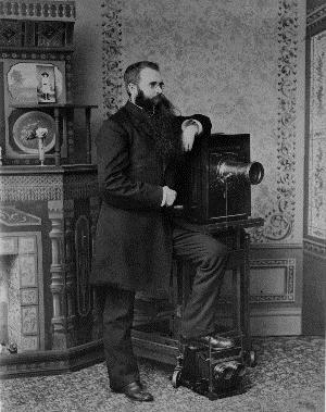 Photographer Henry Schaefer's self portrait, 1888-1895. [MSA SC 985-1-109]